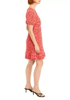 Women's Puff Sleeve Printed Dress