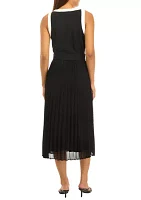 Women's Sleeveless Pleated Chiffon A-Line Dress