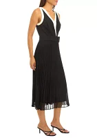 Women's Sleeveless Pleated Chiffon A-Line Dress