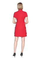 Women's Scuba Crepe Sheath Dress with Side Bow Details