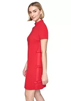 Women's Scuba Crepe Sheath Dress with Side Bow Details