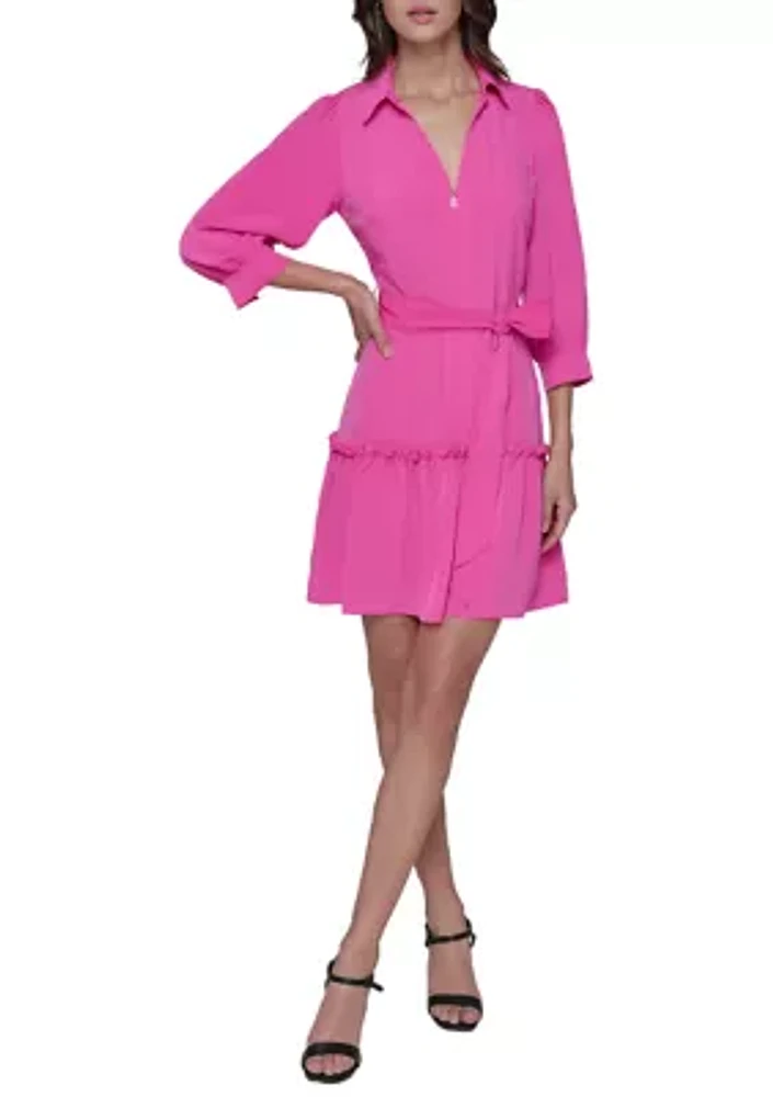 Women's Silky Crepe Shirtdress