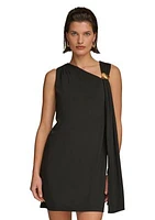 Women's Sleeveless Halter Solid Jersey Sheath Dress