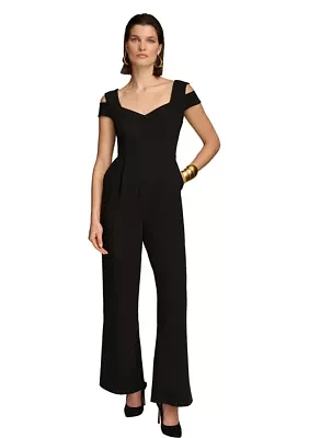 Women's Solid V-Neck Jumpsuit