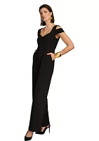 Women's Solid V-Neck Jumpsuit