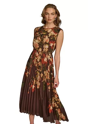 Women's Sleeveless Floral Print Maxi Dress