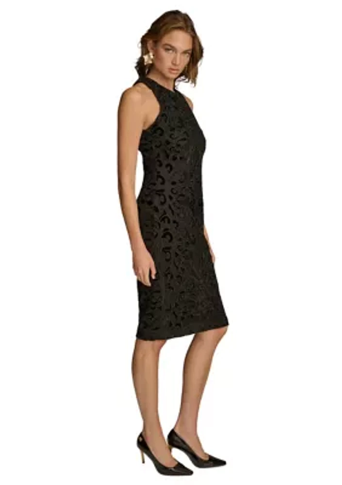 Women's Sleeveless Textured Sheath Dress