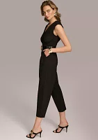 Women's Sleeveless V-Neck Solid Jumpsuit