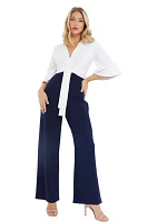 Women's Contrast Scuba Crepe Jumpsuit