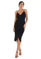 Women's Brillo Wrap Midi Dress with Diamante Straps