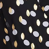 Women's Black, Gold, and White Polka Dot Chiffon Wrap Jumpsuit