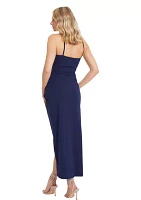 Women's Scuba Crepe Corsage Maxi Dress