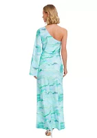 Women's Slinky Marble One-Shoulder Dress