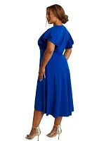 Plus Curve Buckle Dip Hem Dress