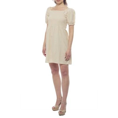 Short Puffed Sleeve Dress