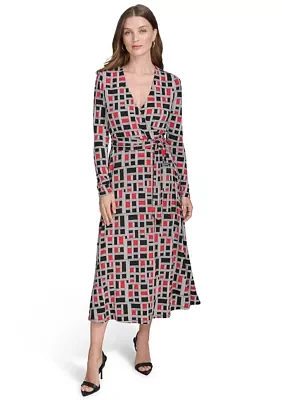 Women's V-Neck Faux Wrap Dress