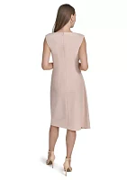 Women's Sleeveless Solid Ruched Sheath Dress