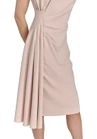 Women's Sleeveless Solid Ruched Sheath Dress