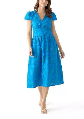 Women's Nori 3D Embroidered Scalloped Midi Dress