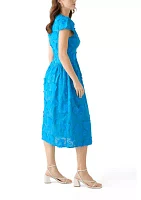 Women's Nori 3D Embroidered Scalloped Midi Dress