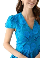 Women's Nori 3D Embroidered Scalloped Midi Dress