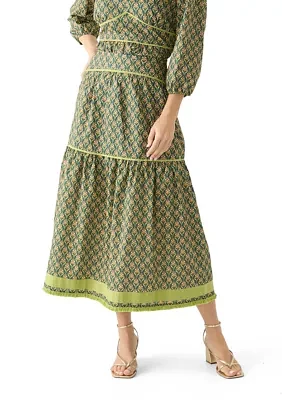 Women's Elina Printed Tiered Midi Skirt