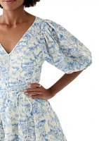 Women's Printed Fit and Flared Mini Dress