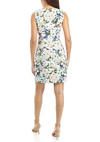 Women's Sleeveless Floral Printed Prada Sheath Dress