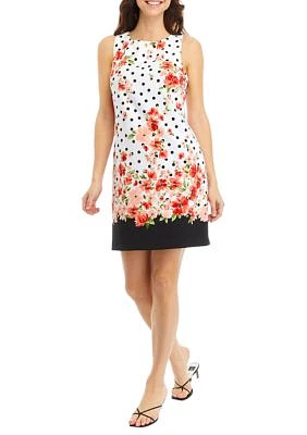 Women's Sleeveless Floral Dot Print Dress