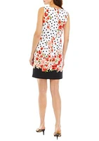 Women's Sleeveless Floral Dot Print Dress