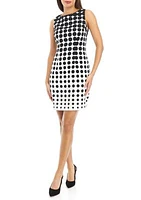 Women's Sleeveless Dot Print Prada Sheath Dress