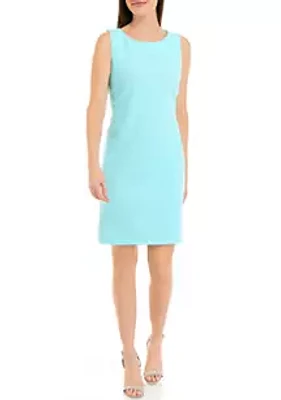 AGB Women's Sleeveless Solid Scuba Crepe Sheath Dress