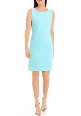 Women's Sleeveless Solid Scuba Crepe Sheath Dress