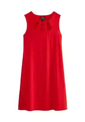 AGB Women's Solid Cut Out A Line Dress