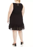 Plus Flounce Hem Dress