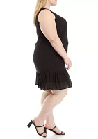 Plus Flounce Hem Dress