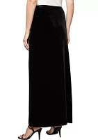 Long Skirt with Side Slit Button Detail