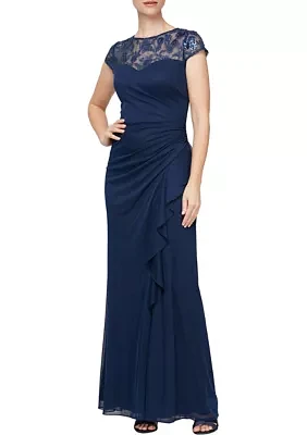 Women's Long Cascade Detail Dress