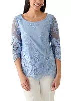 3/4 Sleeve Embroidered Detail Tunic