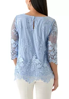 3/4 Sleeve Embroidered Detail Tunic