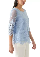 3/4 Sleeve Embroidered Detail Tunic