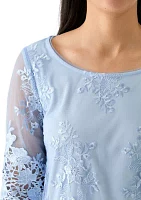 3/4 Sleeve Embroidered Detail Tunic