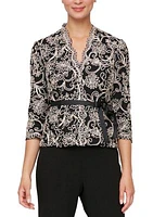 Women's 3/4 Sleeve Embroidered Blouse