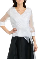 Organza Blouse with  Tie Belt