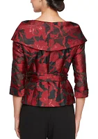 Women's V-Neck Floral Printed Wrap Blouse