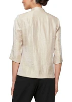 Blouse with Asymmetric Overlay Hem