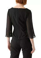 Women's 3/4 Sleeve Square Neck Top