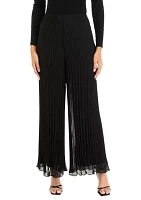 Women's Solid Wide Leg Chiffon Pants