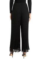 Women's Solid Wide Leg Chiffon Pants