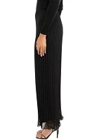 Women's Solid Wide Leg Chiffon Pants